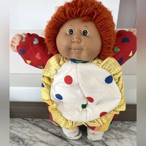 Cabbage Patch Kids Doll Red Hair Green Eyes Dimples Teeth Clown Vintage 80s 1986